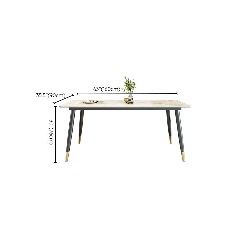Sintered Stone Top Dining Table Metal Base Table for Dining Room