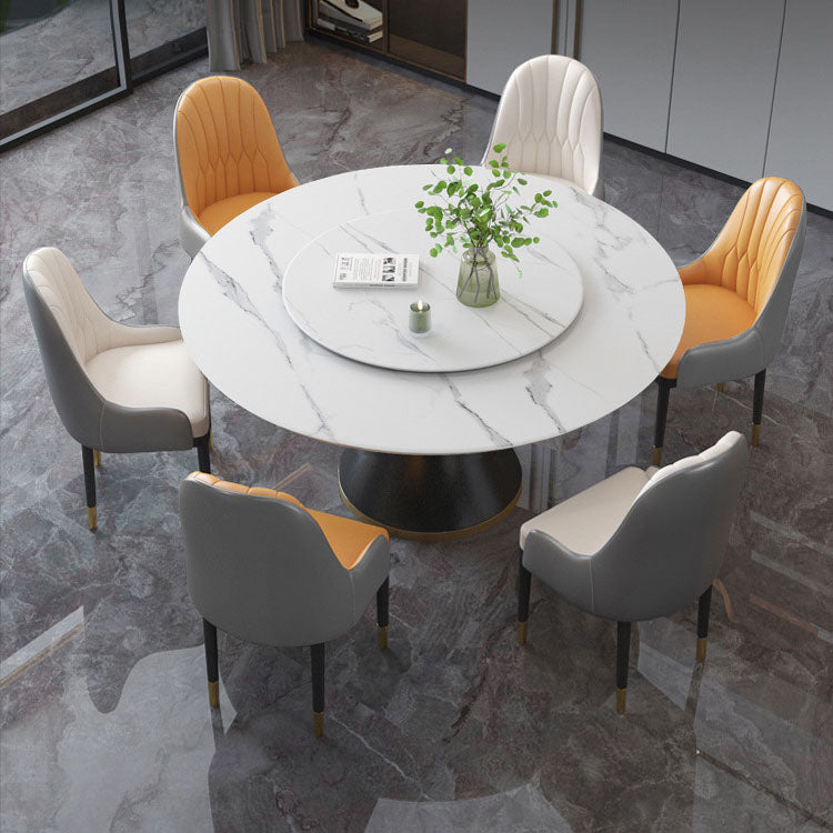Metal Pedestal Table Convertible Dining Table for Dining Room