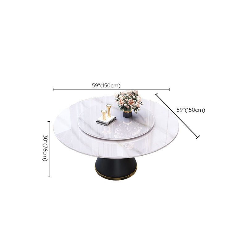 Metal Pedestal Table Convertible Dining Table for Dining Room