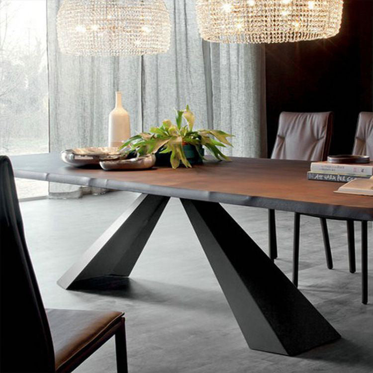 Kitchen Rectangle Dinner Table Dining Room Black Frame Dining Table