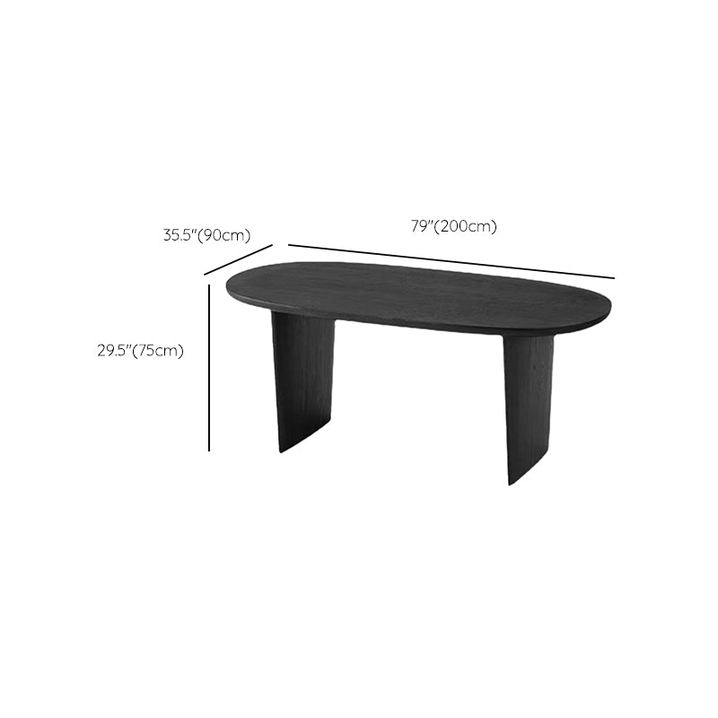 Dining Room Dinner Table Double Pedestal Wood Dining Table in Black