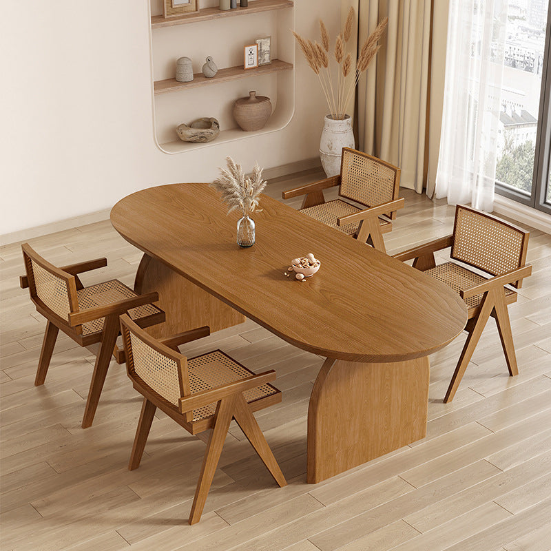 Dining Room Oval Dinner Table Kitchen Solid Wood Dining Table