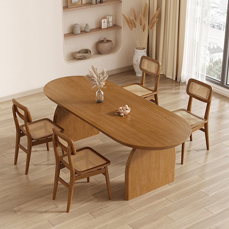 Dining Room Oval Dinner Table Kitchen Solid Wood Dining Table