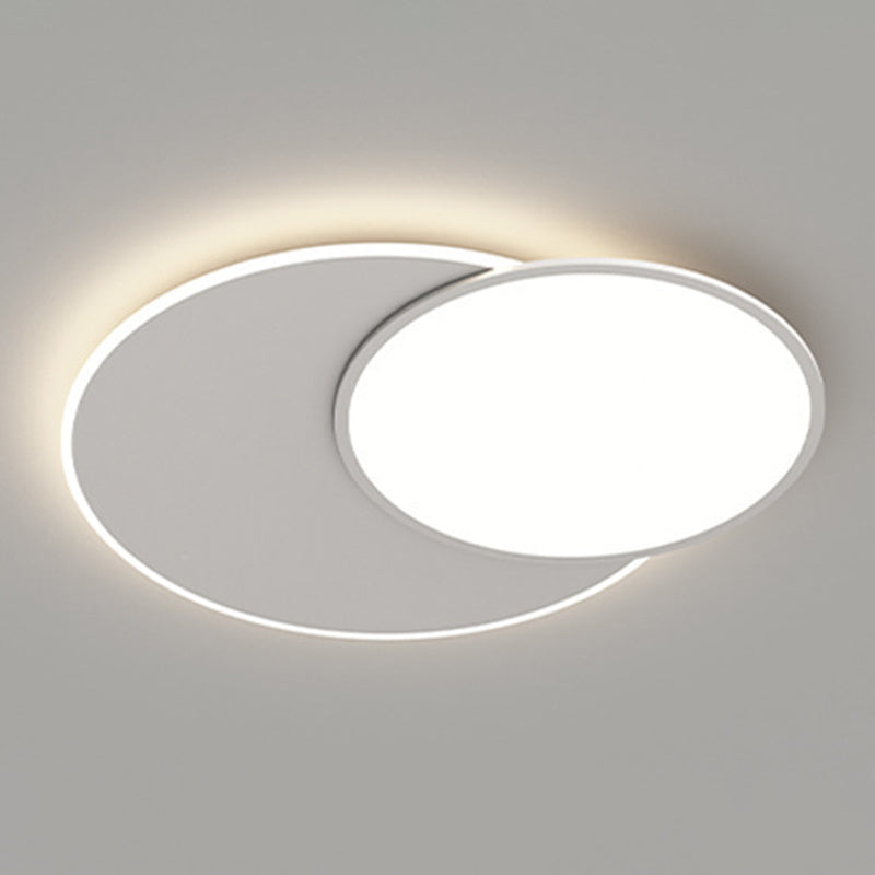 2-Light White Flush Mount Lighting Unique LED Ceiling Light for Bedroom