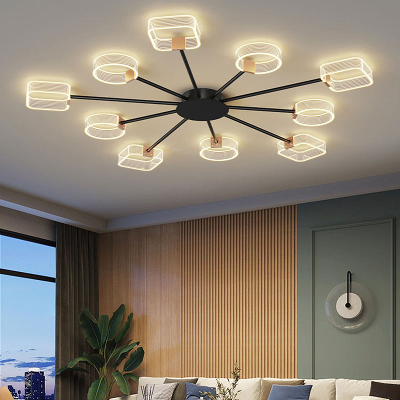 Nordic Style Metal Ceiling Light Geometry Shape Ceiling Lamp for Bedroom
