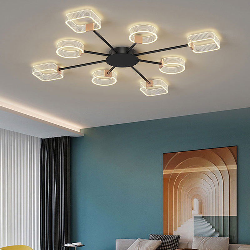 Nordic Style Metal Ceiling Light Geometry Shape Ceiling Lamp for Bedroom