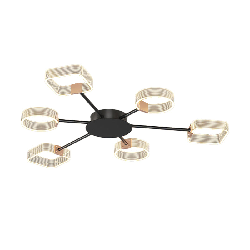 Nordic Style Metal Ceiling Light Geometry Shape Ceiling Lamp for Bedroom
