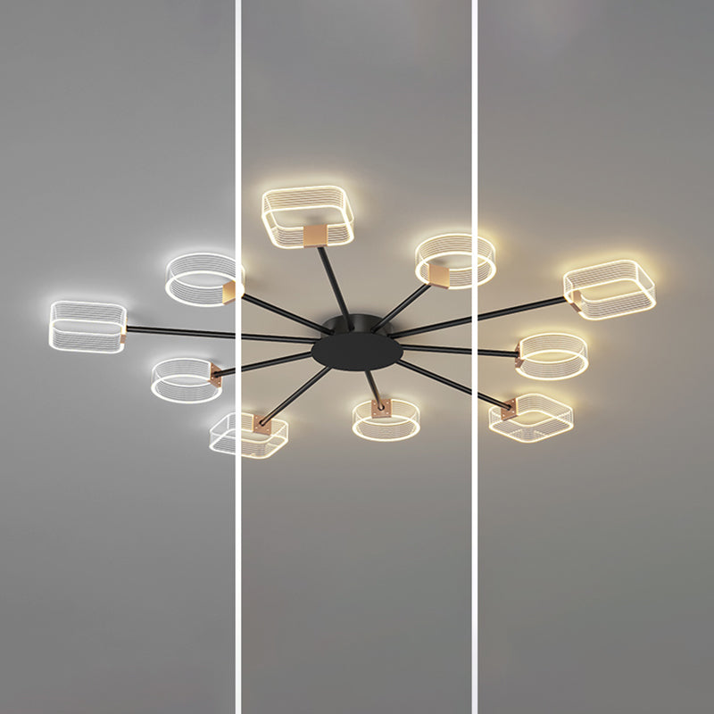 Nordic Style Metal Ceiling Light Geometry Shape Ceiling Lamp for Bedroom