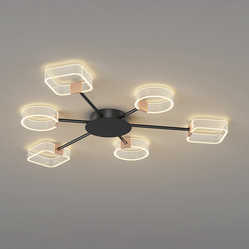 Nordic Style Metal Ceiling Light Geometry Shape Ceiling Lamp for Bedroom