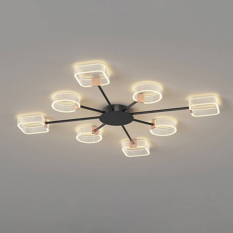 Nordic Style Metal Ceiling Light Geometry Shape Ceiling Lamp for Bedroom
