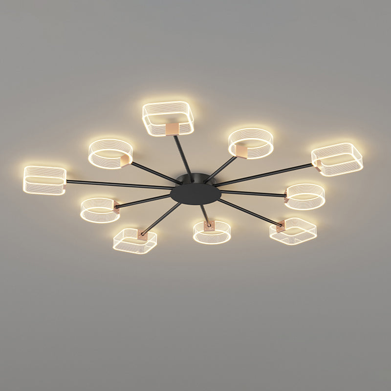 Nordic Style Metal Ceiling Light Geometry Shape Ceiling Lamp for Bedroom