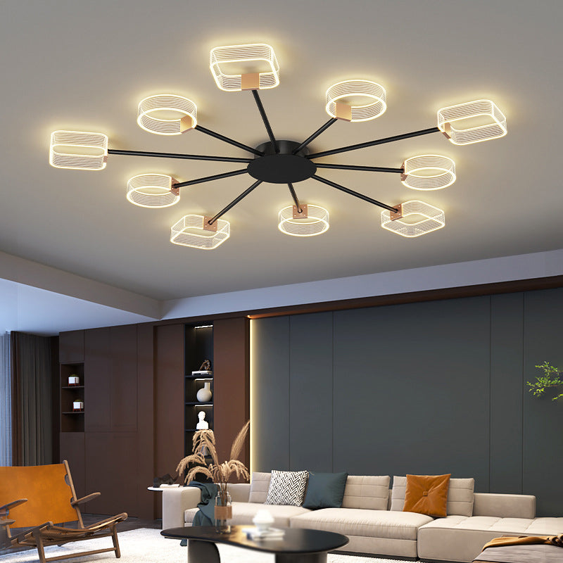 Nordic Style Metal Ceiling Light Geometry Shape Ceiling Lamp for Bedroom
