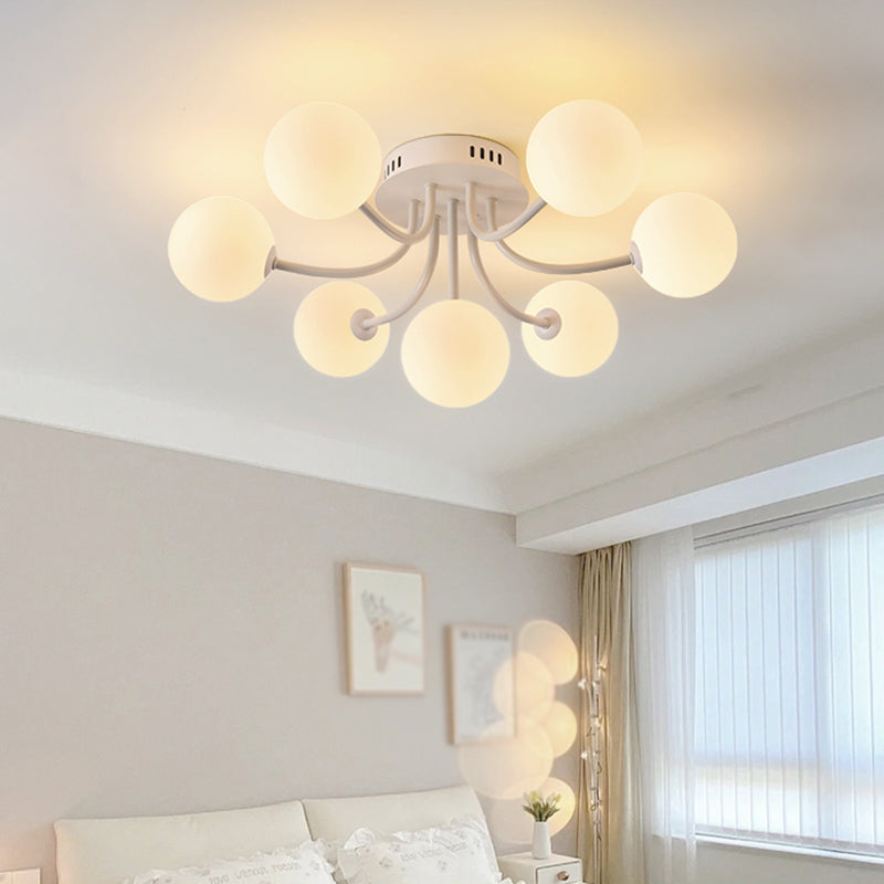 Nordic Sputnik Flush Mount Globe Ceiling Light Fixture with Glass for Bedroom