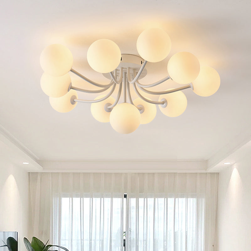 Nordic Sputnik Flush Mount Globe Ceiling Light Fixture with Glass for Bedroom