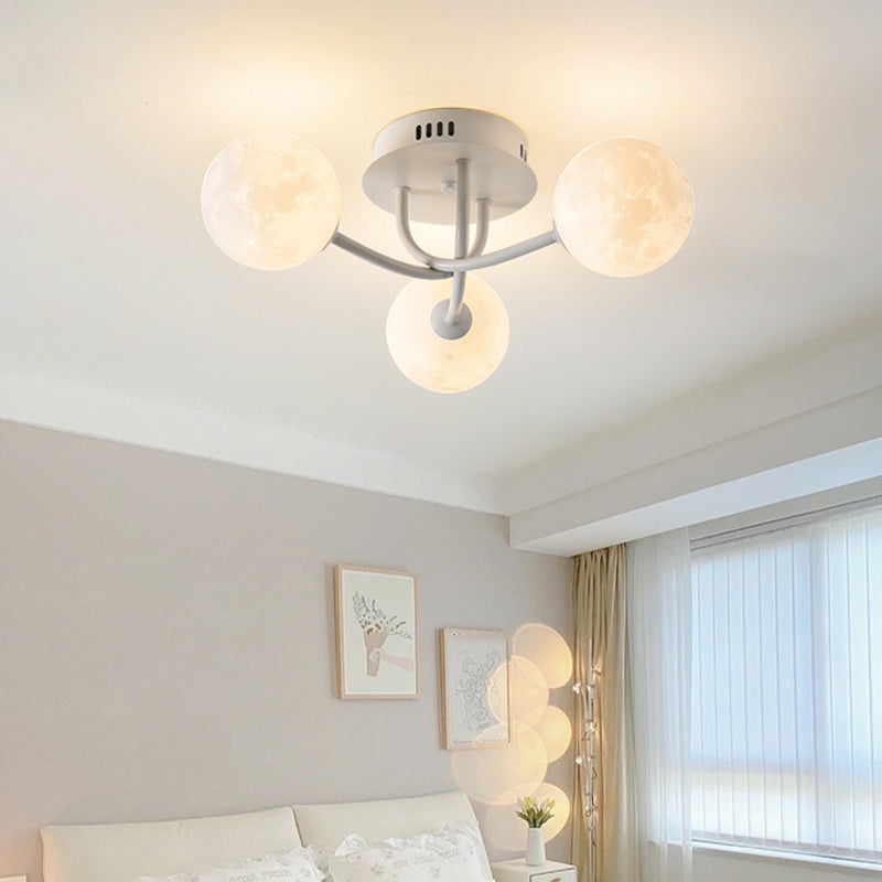 Nordic Sputnik Flush Mount Globe Ceiling Light Fixture with Glass for Bedroom