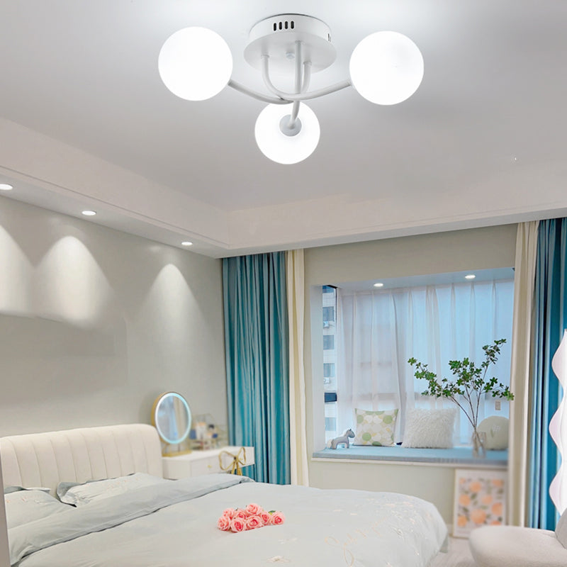 Nordic Sputnik Flush Mount Globe Ceiling Light Fixture with Glass for Bedroom