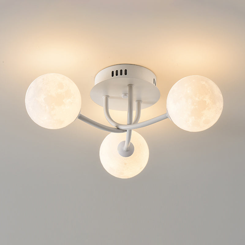 Nordic Sputnik Flush Mount Globe Ceiling Light Fixture with Glass for Bedroom