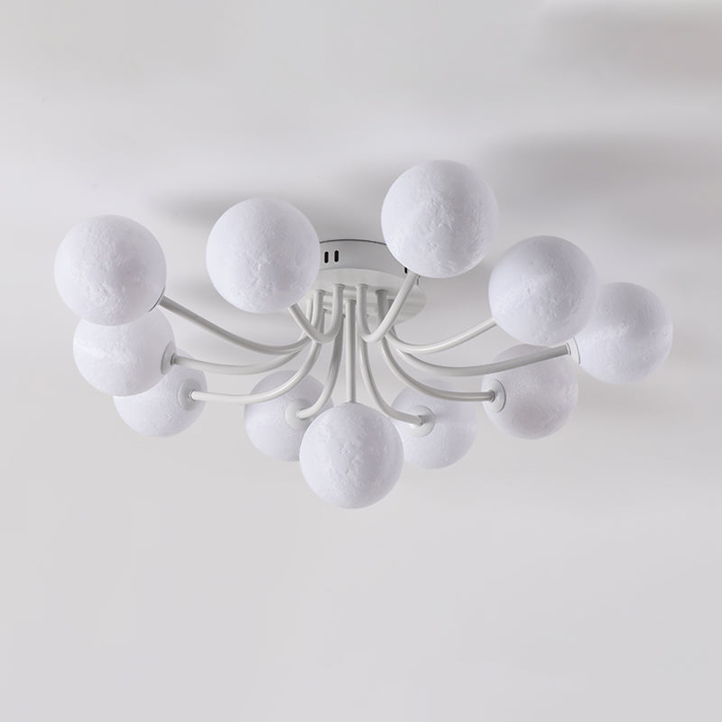 Nordic Sputnik Flush Mount Globe Ceiling Light Fixture with Glass for Bedroom