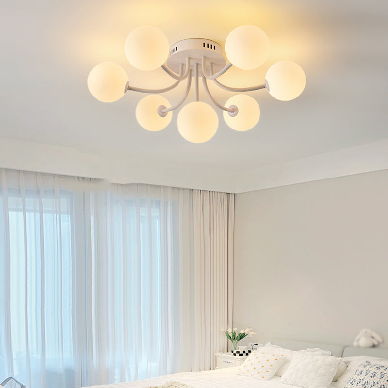 Nordic Sputnik Flush Mount Globe Ceiling Light Fixture with Glass for Bedroom