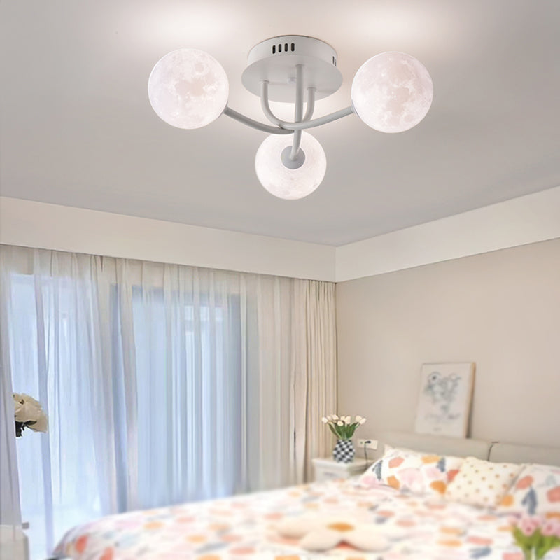Nordic Sputnik Flush Mount Globe Ceiling Light Fixture with Glass for Bedroom