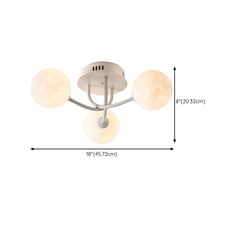 Nordic Sputnik Flush Mount Globe Ceiling Light Fixture with Glass for Bedroom