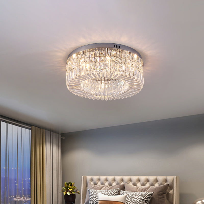 Contemporary Flush Mount Ceiling Light Crystal Flush Light for Living Room