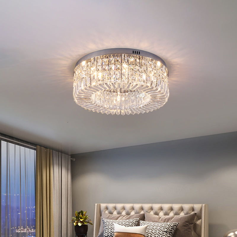 Contemporary Flush Mount Ceiling Light Crystal Flush Light for Living Room