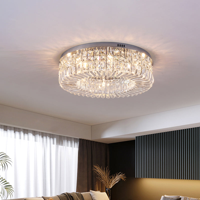 Contemporary Flush Mount Ceiling Light Crystal Flush Light for Living Room