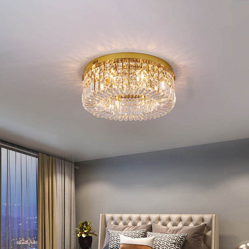 Contemporary Flush Mount Ceiling Light Crystal Flush Light for Living Room