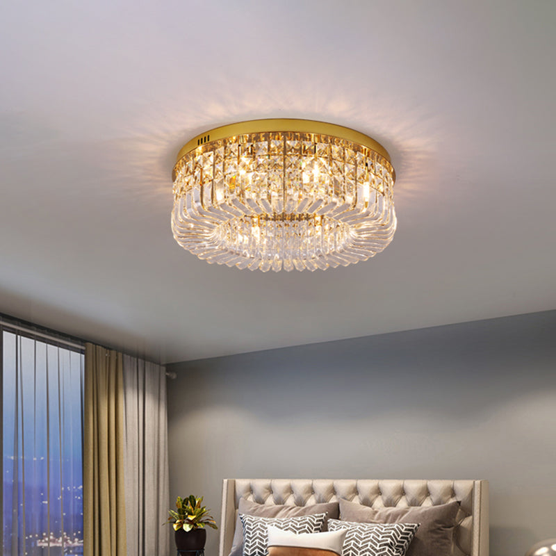 Contemporary Flush Mount Ceiling Light Crystal Flush Light for Living Room