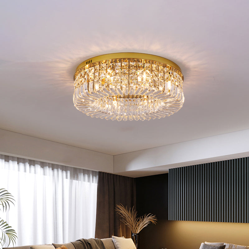 Contemporary Flush Mount Ceiling Light Crystal Flush Light for Living Room