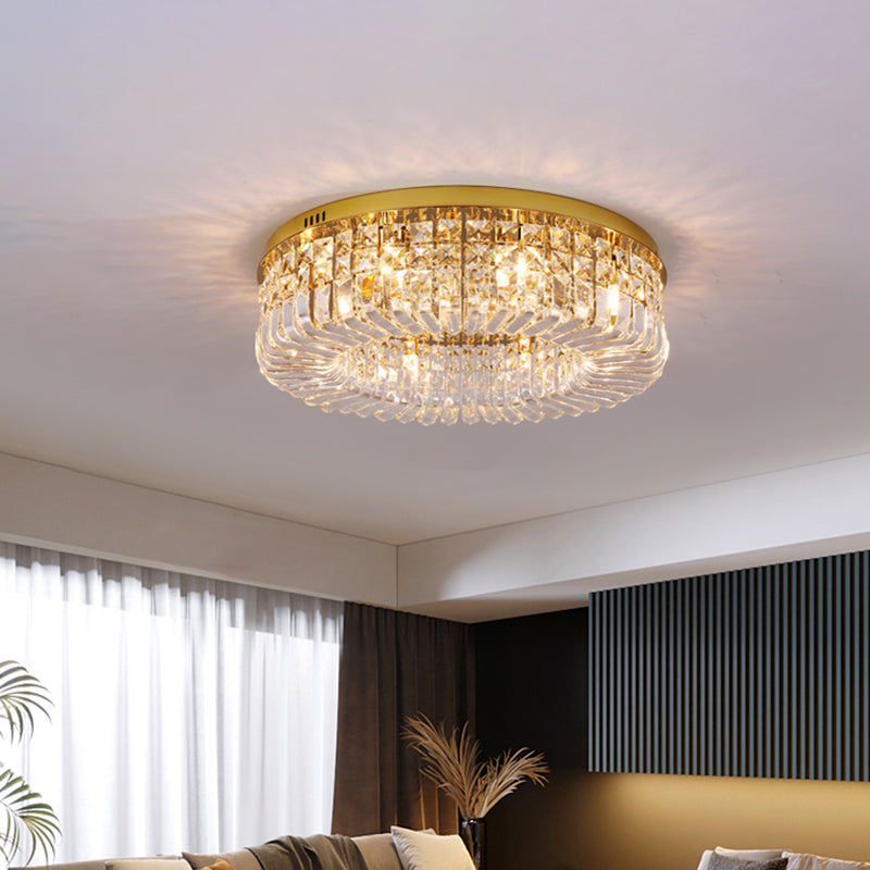 Contemporary Flush Mount Ceiling Light Crystal Flush Light for Living Room