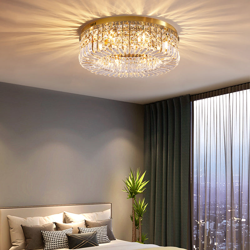 Contemporary Flush Mount Ceiling Light Crystal Flush Light for Living Room