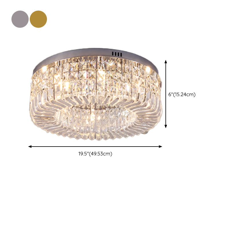 Contemporary Flush Mount Ceiling Light Crystal Flush Light for Living Room