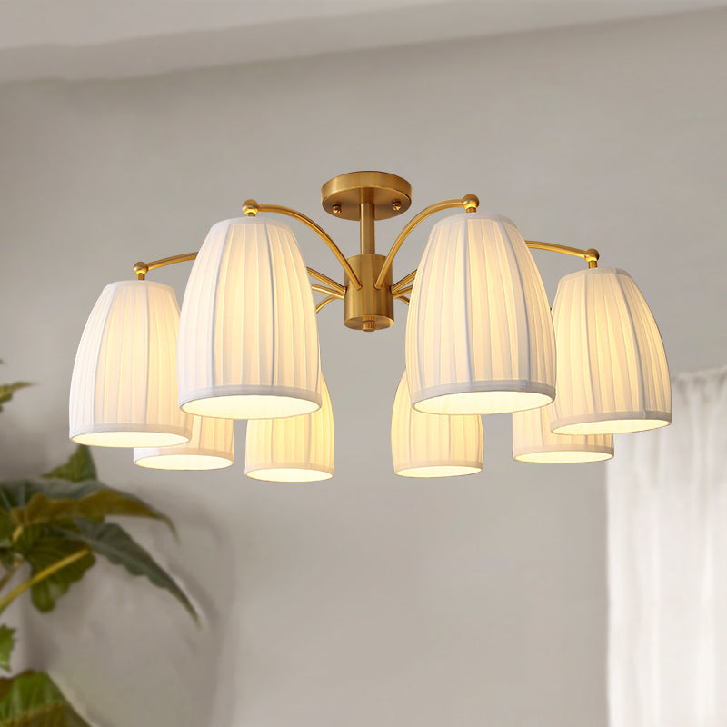 Modern Simple Ceiling Light Cylinder Shape Ceiling Lamp with Fabric Shade for Bedroom