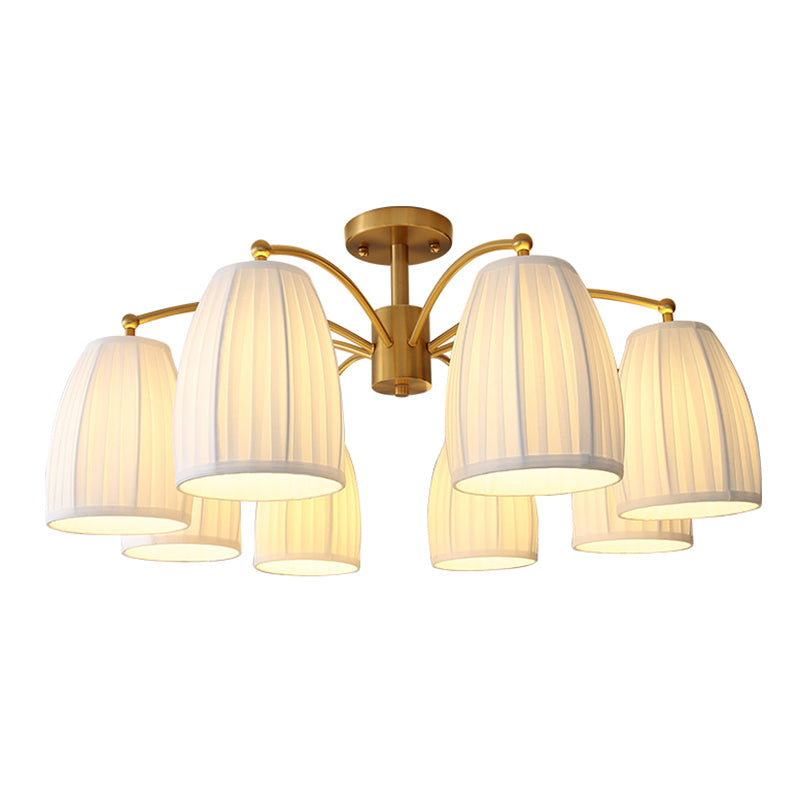 Modern Simple Ceiling Light Cylinder Shape Ceiling Lamp with Fabric Shade for Bedroom