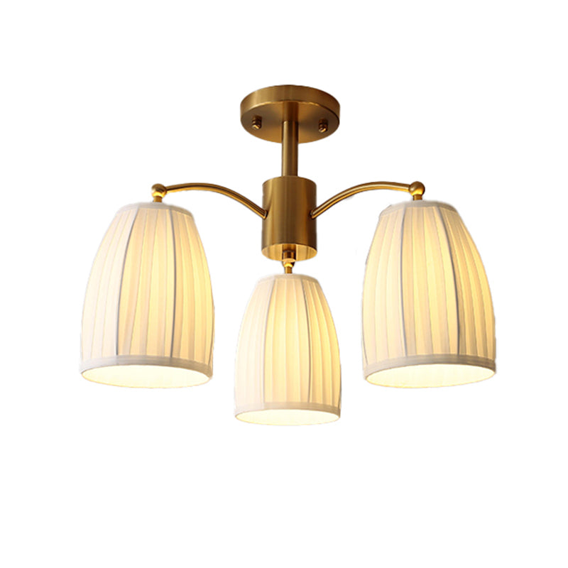 Modern Simple Ceiling Light Cylinder Shape Ceiling Lamp with Fabric Shade for Bedroom