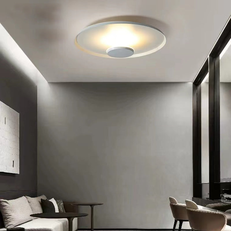 Nordic Disk Flush Mount Metal LED Ceiling Light Fixture for Bedroom