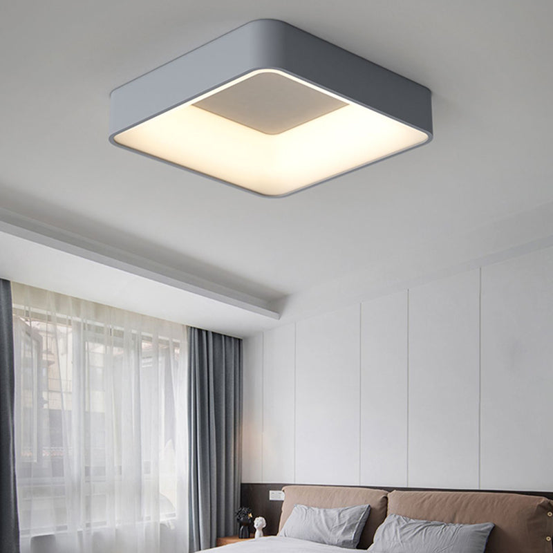 Square Ceiling Mount Light Modern LED Ceiling Light with Acrylic Shade for Bedroom