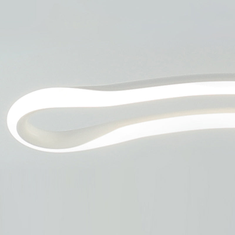 Minimalism LED Hanging Light Waves Metal Island Light Fixture for Dining Room