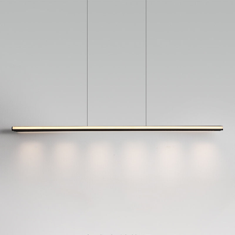 Modern LED Hanging Light Linear Metal Island Light Fixture for Dining Room