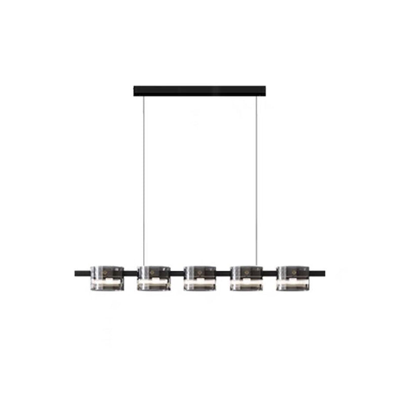 Glass 5 / 7 / 9 - Light LED Pendant Ceiling Fixture Modern Kitchen Island Light in Black