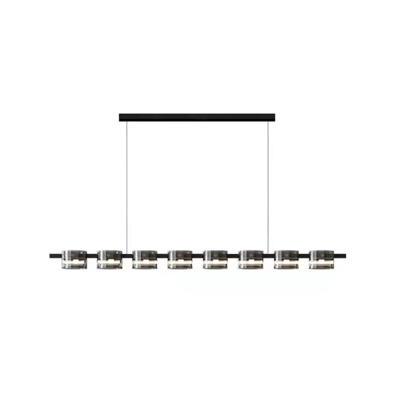 Glass 5 / 7 / 9 - Light LED Pendant Ceiling Fixture Modern Kitchen Island Light in Black