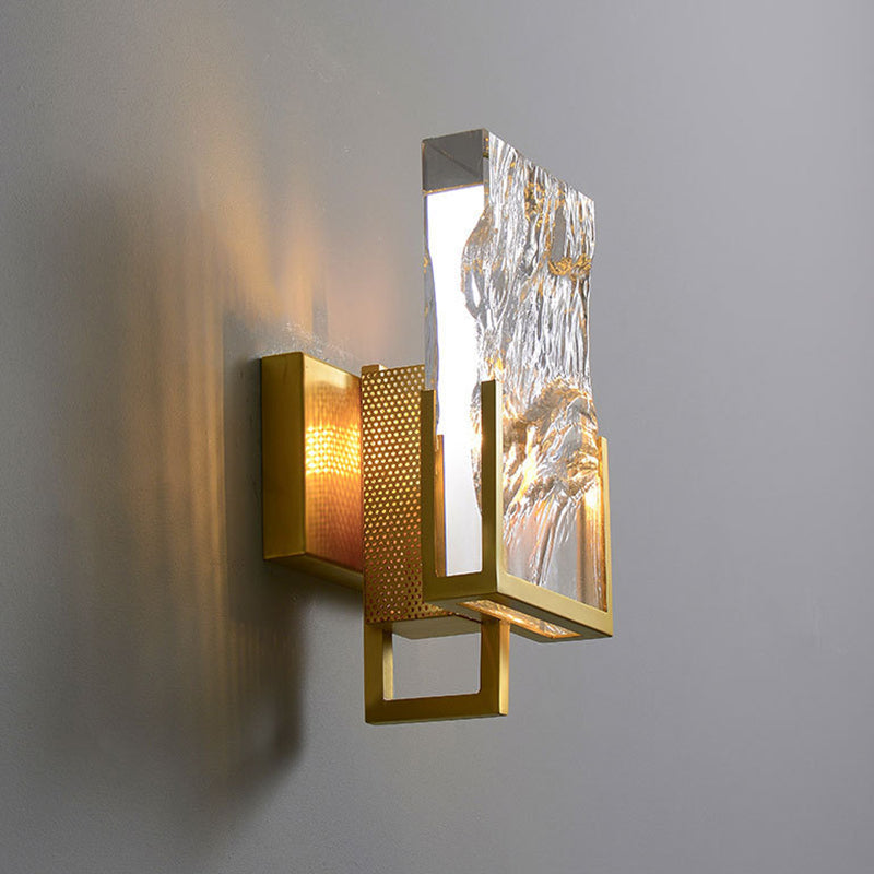 Single Modern Golden Wall Mounted Sconce Crystal Wall Light for Bedroom