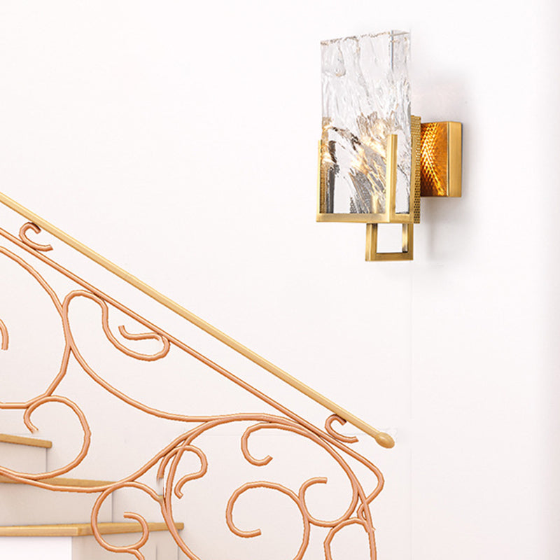 Single Modern Golden Wall Mounted Sconce Crystal Wall Light for Bedroom