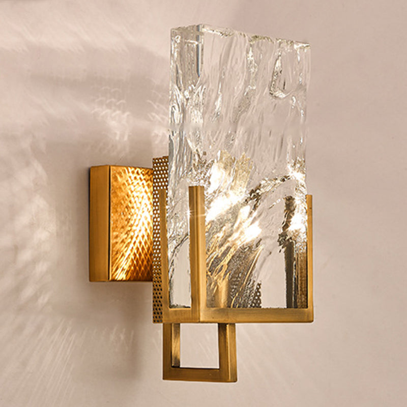 Single Modern Golden Wall Mounted Sconce Crystal Wall Light for Bedroom