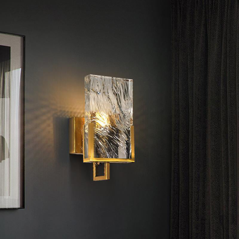 Single Modern Golden Wall Mounted Sconce Crystal Wall Light for Bedroom