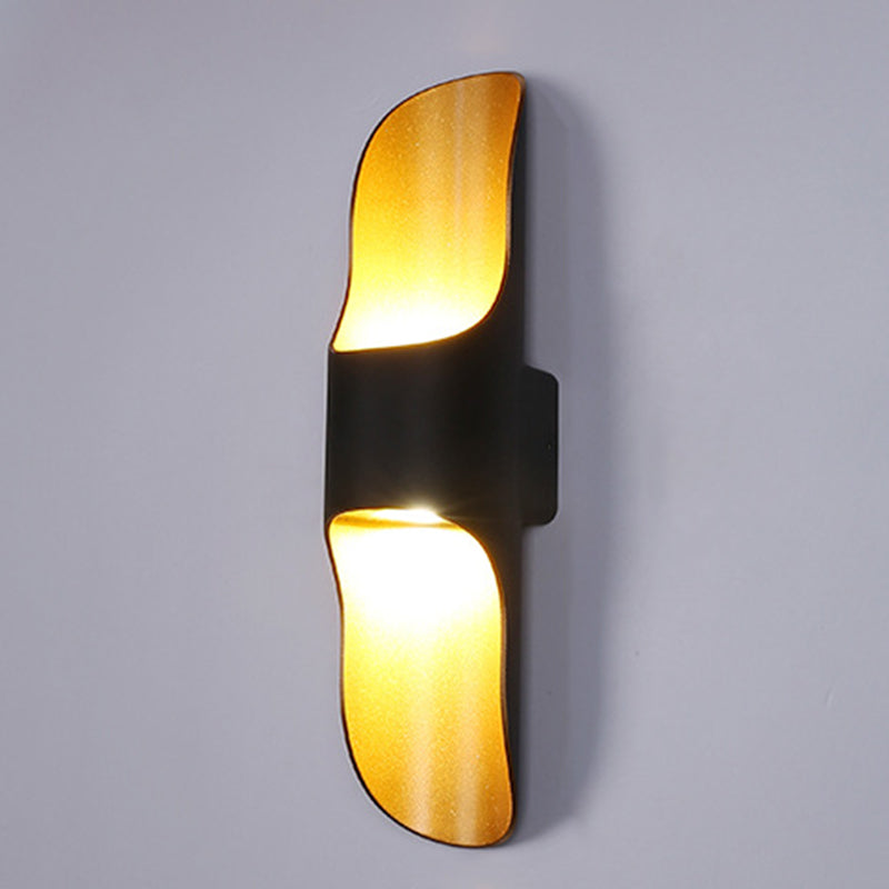 Single Black Modernism Wall Mounted Sconce Metallic Wall Light