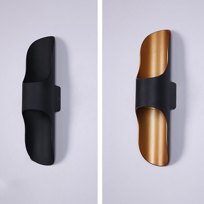 Single Black Modernism Wall Mounted Sconce Metallic Wall Light