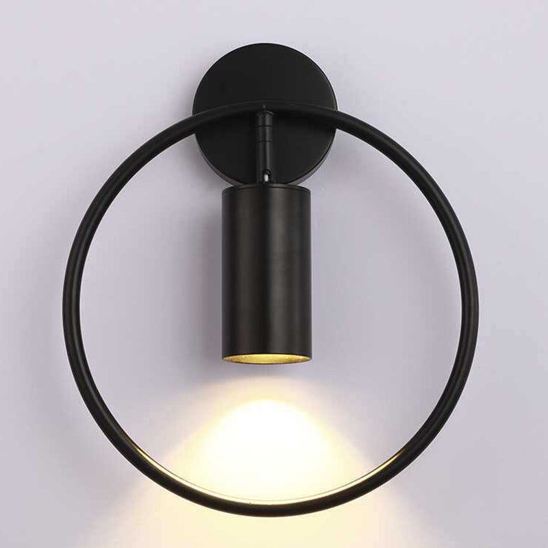 Black/Golden Single Modern Wall Mounted Sconce Metallic Wall Light